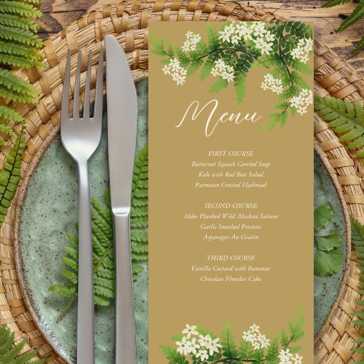 Menu Mariage Flower Ferns
