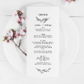 Menu Mariage folk Fleur sauvage rustique