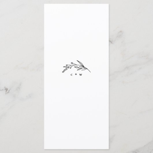 Menu Mariage folk Fleur sauvage rustique (Dos)