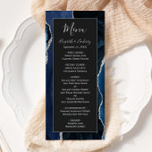 Menu Mariage foncé bleu marine moderne