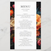 Menu Mariage foncé Vibran Bloom (Devant)