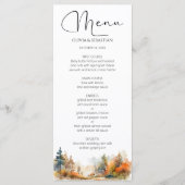 Menu Mariage forestier d'automne rustique (Devant)