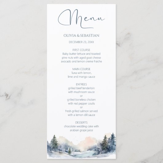 Menu Mariage forestier rustique (Devant)