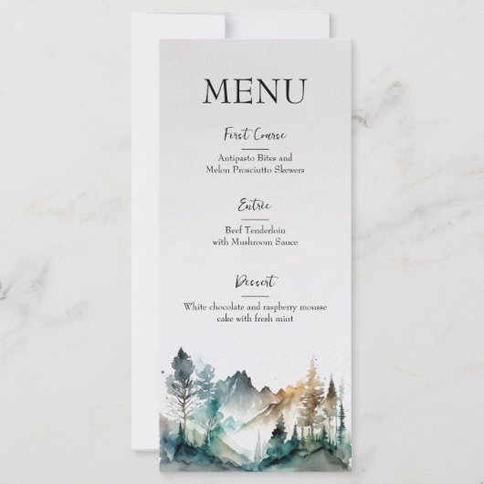 Menu Mariage Forêt Rustique (Devant)