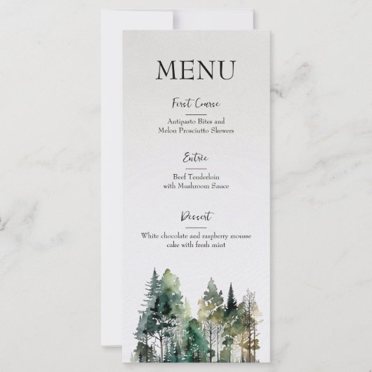 Menu Mariage Forêt Rustique (Devant)