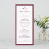 Menu Mariage Formel Classique avec Bordure Script en Bo (Debout devant)