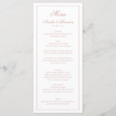 Menu Mariage Formel Classique Rose Poussiéreuse Bordure (Devant)