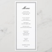 Menu Mariage Formel Élégant Noir et Blanc (Devant)