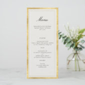 Menu Mariage Formel Moderne Classique Faux Or Ecru (Debout devant)