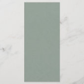 Menu Mariage Formel Moderne Classique Vert Sauge Roses (Dos)