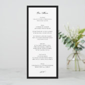 Menu Mariage Formel Noir et Blanc (Debout devant)