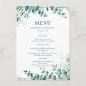 Menu Mariage Frameborder Eucalyptus (Devant)