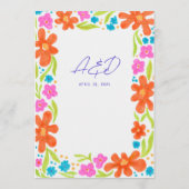 Menu Mariage frontalier de la fleur de marque tropicale (Dos)