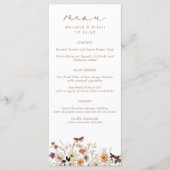 Menu Mariage frontalier Fleur sauvage d'automne (Devant)