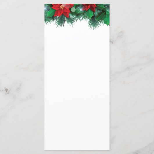 Menu Mariage frontière Poinsettia rouge (Dos)