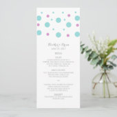 Menu Mariage Fuchsia Confetti Turquoise (Debout devant)