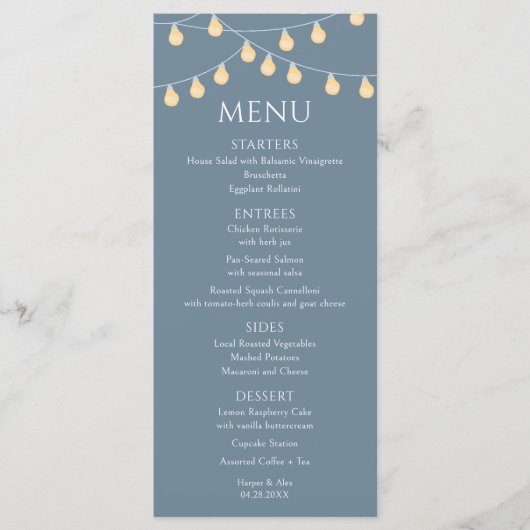 Menu Mariage Garden Lights (Devant)