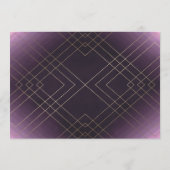 Menu Mariage Gatsby d'or violet géométrique (Dos)