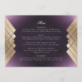 Menu Mariage Gatsby d'or violet géométrique (Devant)