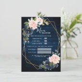 Menu Mariage géométrique bleu bleu bleu bleu bleu marin (Debout devant)