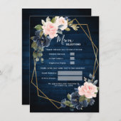 Menu Mariage géométrique bleu bleu bleu bleu bleu marin (Devant / Derrière)