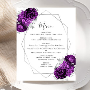Menu Mariage géométrique Budget Floral Argent