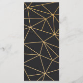 Menu Mariage géométrique d'or (Dos)