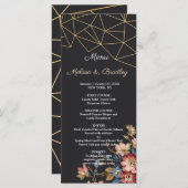 Menu Mariage géométrique d'or (Devant / Derrière)