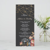 Menu Mariage géométrique d'or (Debout devant)