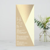 Menu Mariage géométrique minimaliste moderne (Debout devant)