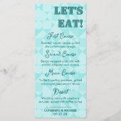 Menu Mariage géométrique moderne couleur émeraude vert (Devant)