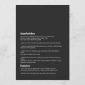Menu Mariage Géométrique Noir et Blanc Moderne (Dos)
