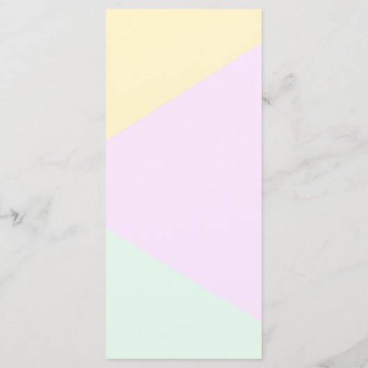 Menu Mariage géométrique Pastel Muet (Dos)