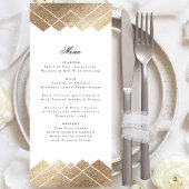 Menu Mariage Géométrique White Gold Gatsby Deco
