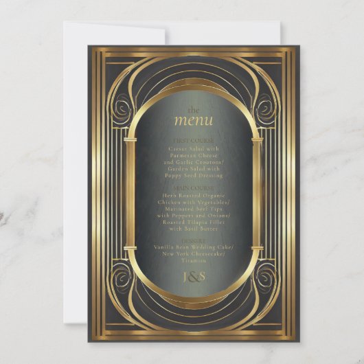 Menu Mariage Glam Art Deco ID1033 (Devant)