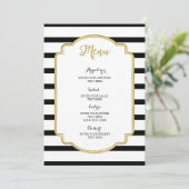 Menu Mariage Gold Black and White Stripes (Debout devant)
