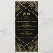 Menu Mariage Gold & Black Elegant Modern Glam Deco (Devant)