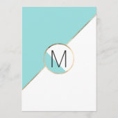 Menu Mariage Gold Blue White Geo Triangles (Dos)