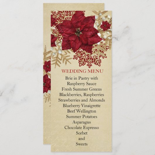 Menu Mariage Gold Christmas Miracle (Devant / Derrière)