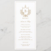 Menu Mariage Gold Classic Luxe Crest Monogram (Devant)