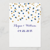 Menu Mariage Gold Confetti Dark Blue (Dos)