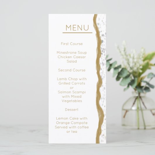 Menu Mariage Gold Edge simple (Debout devant)