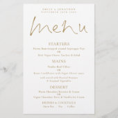 Menu Mariage Gold Elegant Script Budget (Devant)
