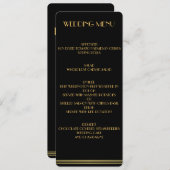 Menu Mariage Gold Et Black Great Gatsby (Devant / Derrière)