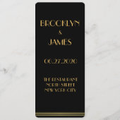 Menu Mariage Gold Et Black Great Gatsby (Dos)