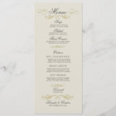 Menu mariage Gold Frame & Off White Arrière - plan (Devant)