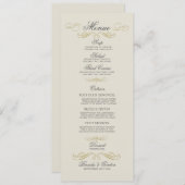 Menu mariage Gold Frame & Off White Arrière - plan (Devant / Derrière)