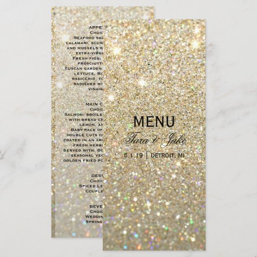 Menu mariage - Gold Glit Fab (Devant / Derrière)