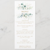 Menu Mariage Gold Green Eucalyptus (Devant)