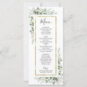 Menu Mariage Gold Greenery Eucalyptus (Devant)